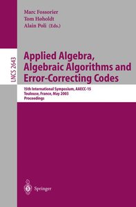 Applied Algebra, Algebraic Algorithms and Error-Correcting Codes