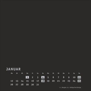 Premium-Bastelkalender schwarz klein 2026