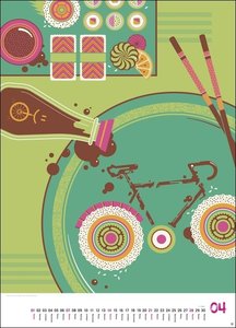 Bike Art Edition Kalender 2024. Großformatigen Editionskalender mit 12 kunstvoll illustrierten Fahrrädern. Wand-Kalender 2024 XXL. 49x68 cm. Hochformat.