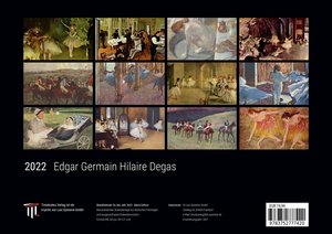 Edgar Germain Hilaire Degas 2022 - Black Edition - Timokrates Kalender, Wandkalender, Bildkalender - DIN A4 (ca. 30 x 21 cm)