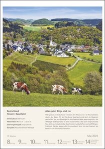 Radwanderlust Wochen-Kulturkalender 2023. Fotokalender mit Radtouren durch Deutschland und Europa. Ausflüge planen mit dem praktischen Wand-Kalender 2023.