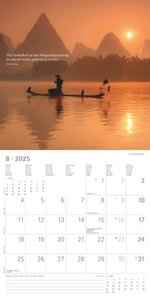 Meditation 2025 - Broschürenkalender 30x30 cm (30x60 geöffnet) - Kalender mit Platz für Notizen - inkl. Poster - mit Sprüchen - Bildkalender - Wandplaner