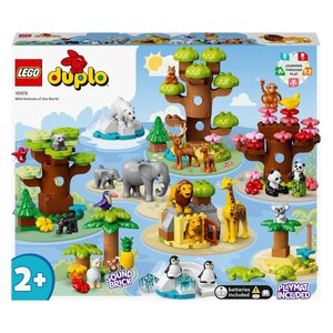 LEGO® DUPLO® 10975 - Wilde Tiere der Welt, Lern-Spielset mit Sound, 142 Teile