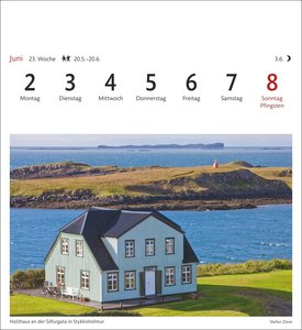 Island Sehnsuchtskalender 2025 - Wochenkalender mit 53 Postkarten