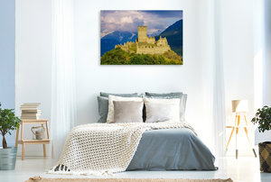 Premium Textil-Leinwand 120 cm x 80 cm quer Castello di Cly
