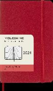 Moleskine 12 Monate Tageskalender 2024, Pocket/A6, Scharlachrot