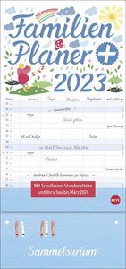 Familienplaner plus Clips 2023. Familienkalender mit 5 Spalten. Familien-Wandkalender mit Schulferien. Großer Wandplaner inklusive Clips zum Anheften von Notizen