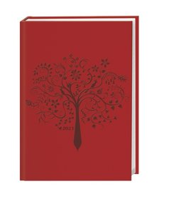Terminer A5 2024. Roter Terminkalender mit geprägtem Kunstledereinband. Buch-Kalender mit Lesebändchen und Zitaten. Taschenkalender 2024 zum Planen von Terminen