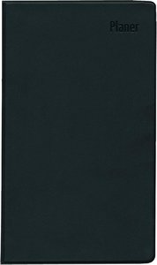Taschenplaner schwarz 2025 - Bürokalender 9,5x16 cm - 112 Seiten - 1 Woche auf 2 Seiten - separates Adressheft - faltbar - Notizheft - 560-1020