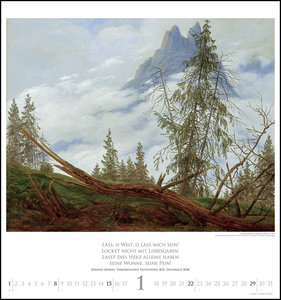 Caspar David Friedrich 2023 - Kunst-Kalender - Wand-Kalender - 45x48