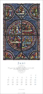 Kirchenfenster Kalender 2024. Kunstschätze aus europäischen Kathedralen in einem großen Wandkalender. Fotokalender im Großformat zeigt die Fenster in allen Details.