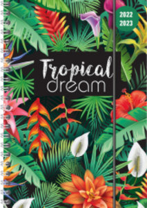 Collegetimer Tropical Dream 2022/2023 - Schüler-Kalender A5 (15x21 cm) - Ringbindung - Weekly - 224 Seiten - Terminplaner - Alpha Edition