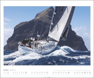 Sailing Wandkalender 2024. Fotokalender mit beeindruckenden Segelaufnahmen. Jahres-Wandkalender 2024 XL im Querformat. Segel-Fotokalender 55x46 cm