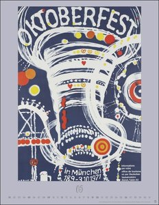 Oktoberfest Posterkalender 2024. Außergewöhnliches Oktoberfest-Souvenir für Fans des berühmten Volksfests – München-Kalender mit Originalplakaten der Wiesn im Format 34 x 44 cm. Hochformat