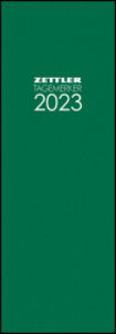 Tagevormerkbuch grün 2023 - Bürokalender 10,4x29,6 cm - 1 Tag auf 1 Seite - Einband mit Leinenstruktur - mit Eckperforation und Leseband - 808-0013