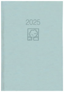 Buchkalender grau 2025 - Bürokalender 14,5x21 - 1T/1S - Blauer Engel - Kartoneinband - Halbstundeneinteilung 7-22 Uhr - 876-0703-1