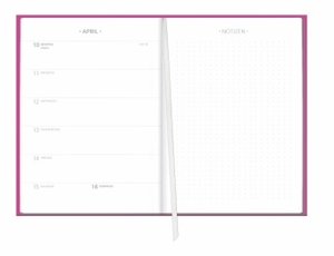 Neon Pink Kalenderbuch A5 2023. Taschenplaner in knalligem Pink - ein praktischer Blickfang! Cheftimer 2023 mit viel Raum für Notizen. Buch-Kalender mit Wochenkalendarium.