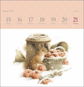 Marjolein Bastin: Schönheit der Natur Premium-Postkartenkalender 2024. Hochwertiger Tisch-Kalender mit 53 liebevoll illustrierten Postkarten. Kleiner Kalender 2024 zum Aufstellen.