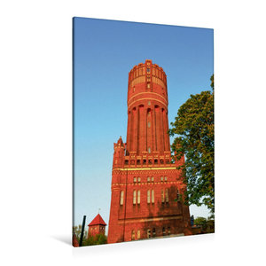 Premium Textil-Leinwand 80 cm x 120 cm  hoch Wasserturm in Lüneburg