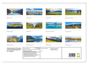 Impressionen Europa, Panoramafotografien by VogtArt (Wandkalender 2024 DIN A3 quer), CALVENDO Monatskalender
