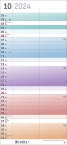 Bunte Wochen Planer für mich 2024. Praktischer Wandplaner mit 2 Spalten. Wandkalender mit Schulferien und 3-Monats-Ausblick. Terminkalender 2024 zum Eintragen.