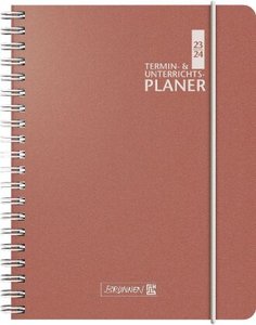 Termin-/Unterrichtsplaner 2023/2024, Ringbuch-Kalender mit Einlage, Überformat A5: 17 x 24 cm, korall