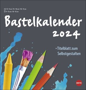 Bastelkalender 2024 anthrazit mittel. Blanko-Kalender zum Basteln mit extra Titelblatt für eine persönliche Gestaltung. Foto- und Bastelkalender 2024. Format 21 x 22 cm.
