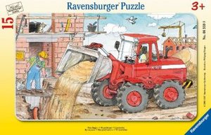 Ravensburger Kinderpuzzle - 06359 Mein Bagger - Rahmenpuzzle für Kinder ab 3 Jahren, mit 15 Teilen