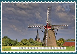 Die schönsten Windmühlen am Niederrhein (Tischkalender 2021 DIN A5 quer)