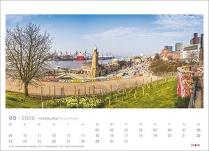 Hamburg Panorama Postkartenkalender 2026