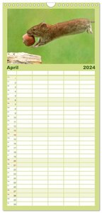 Familienplaner 2024 - Zauberhafte Mäuse: Von wegen nur Grau mit 5 Spalten (Wandkalender, 21 x 45 cm) CALVENDO