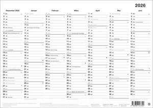 Black&White Tafelkalender A4 2026