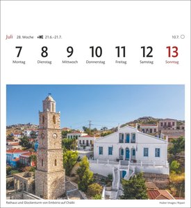 Griechische Inseln Sehnsuchtskalender 2025 - Wochenkalender mit 53 Postkarten