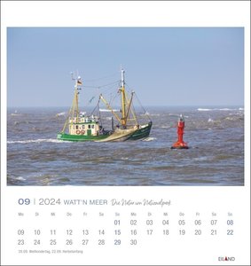 Watt'n Meer Postkartenkalender 2024. Der Nationalpark Wattenmeer in einem Fotokalender im Postkartenformat. Kleiner Kalender zum Aufstellen oder Aufhängen mit 12 Postkarten.