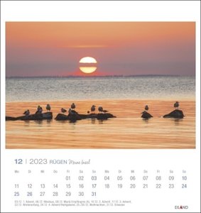 Rügen Postkartenkalender 2023. Impressionen der größten deutschen Insel in einem kleinen Kalender zum Aufstellen oder Aufhängen. Postkarten-Fotokalender für Urlaubsfeeling zu Hause.