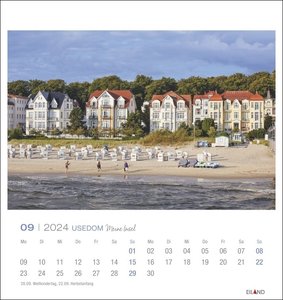 Usedom Postkartenkalender 2024. Traumhafter Fotokalender im Postkartenformat. Idyllische Inselfotos in einem kleinen Kalender zum Aufstellen und Aufhängen.