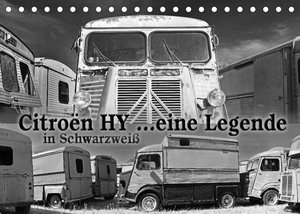 Citroën HY eine Legende in Schwarzweiß (Tischkalender 2023 DIN A5 quer)