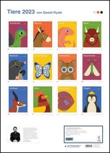 Dawid Ryski: Tiere 2023 – Kinder-Kalender – Poster-Format 50 x 70 cm