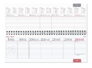 Tisch-Querkalender PP-Cover schwarz 2022 - Büro-Planer 29,7x10,5 cm - Tisch-Kalender - 1 Woche 2 Seiten - Ringbindung - Alpha Edition