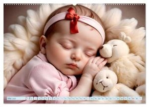 Schlummernde Babys (hochwertiger Premium Wandkalender 2025 DIN A2 quer), Kunstdruck in Hochglanz