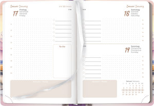 Daily Journal Style Aquarelle 2025 - Taschen-Kalender A6 - Day By Day - 352 Seiten - Notiz-Buch - Alpha Edition