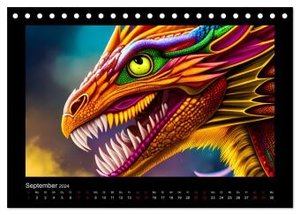 Phantasievolle Welt der Drachen (Tischkalender 2024 DIN A5 quer), CALVENDO Monatskalender