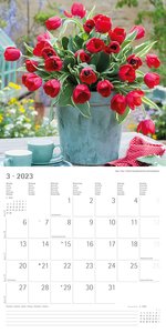 Blumen 2023 - Broschürenkalender 30x30 cm (30x60 geöffnet) - Kalender mit Platz für Notizen - Wandkalender - Wandplaner - Blumenkalender