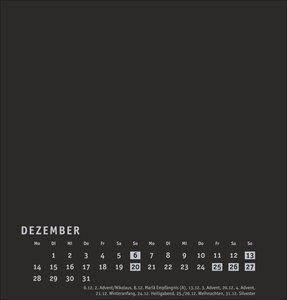 Premium-Bastelkalender schwarz mittel 2026