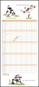 Yoga für Kühe Familienplaner 2022 – Wandkalender – Familien-Kalender mit 6 Spalten – Format 22 x 49,5 cm