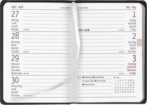 Taschenkalender Buch PVC schwarz 2023 - Büro-Kalender 8x11,5 cm - 1 Woche 2 Seiten - 144 Seiten - Notiz-Heft - Alpha Edition