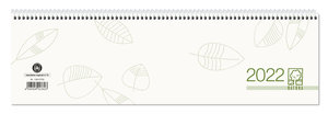 Tischquerkalender Perfo XL Recycling 2022 - 36,2x10,6 cm - 1 Woche auf 2 Seiten - Stundeneinteilung 7 - 20 Uhr - jeder Tag einzeln abtrennbar - 136-0700