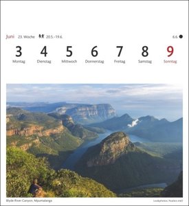 Südafrika Sehnsuchtskalender 2024. Wochen-Kalender zum Aufstellen für Urlaubsfeeling zu Hause. Postkarten-Fotokalender für den Schreibtisch. Auch zum Aufhängen