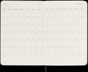 Moleskine 12 Monate Tageskalender 2024, Pocket/A6, Schwarz