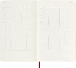 Moleskine 12 Monate Tageskalender 2024, Large/A5, Scharlachrot